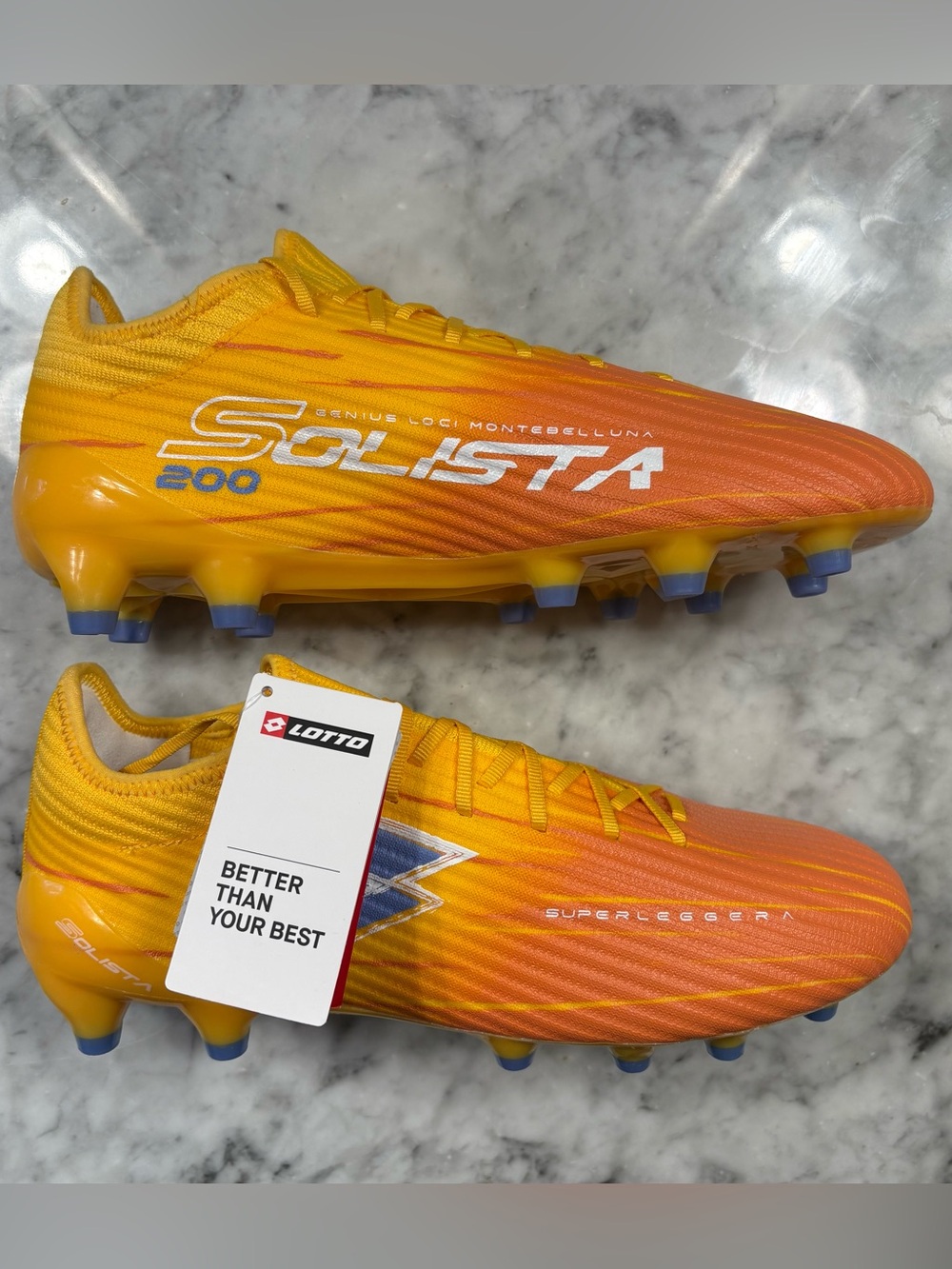Lotto Solista 200 IX FG Soccer Cleats Orange Yellow Men Size 9 / Women’s 10